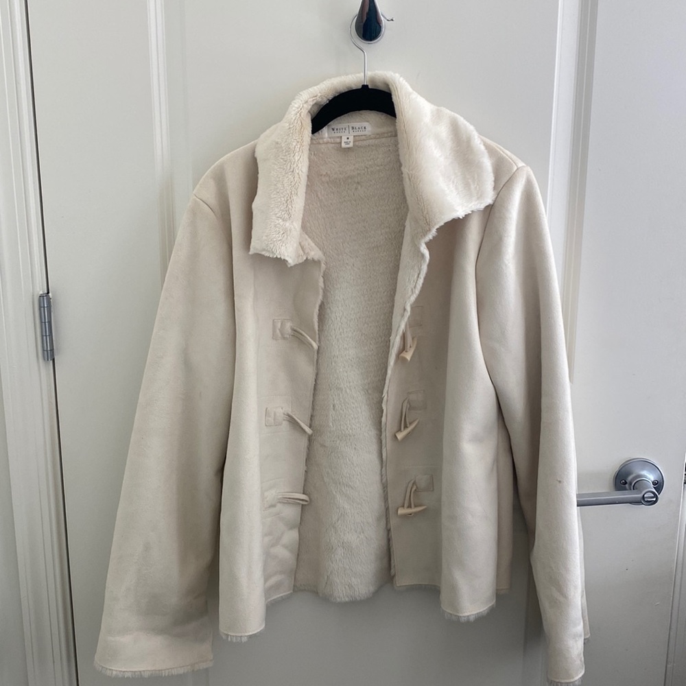 White House, Black Market suede jacket, M, cream color